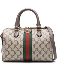 Gucci - Neutral Ophidia gg Supreme Tote Bag - Women's - Cotton/canvas/calf Leather - Lyst