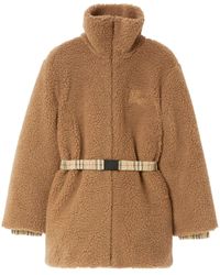 Burberry - Brown Ekd-embroidery Fleece Jacket - Lyst