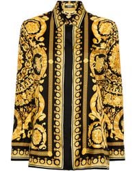 Versace - Barocco-print Long-sleeve Shirt - Lyst
