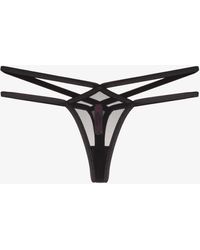 Agent Provocateur - Joan Double Strap Mesh Thong - Women's - Elastane/polyester - Lyst