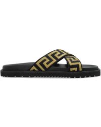 Versace - Greca-Pattern Slides - Lyst