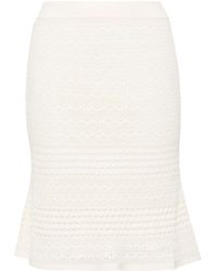 Tom Ford - Neutral Open-knit High-waist Skirt - Women's - Viscose/polyester/polyamide - Lyst