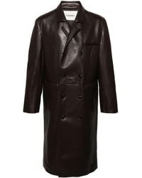 Nanushka - Double Breasted Leather Coat - Men's - Bonded Leather/polyester/polyamidepolyurethane - Lyst