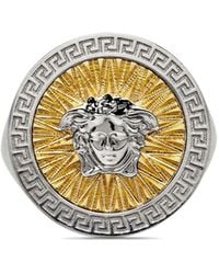 Versace - Tone Crystal Icon Ring - Lyst