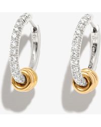 Spinelli Kilcollin - Sterling Ara Diamond Hoop Earrings - Women's - Sterling /diamond/18kt Yellow Gold - Lyst