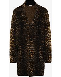 Saint Laurent - Leopard Print Coat - Men's - Polyamide/spandex/elastane/mohair/wool - Lyst