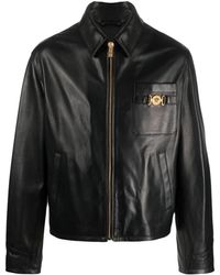 Versace - Medusa biggie Leather Jacket - Men's - Lamb Skin/cupro/cotton - Lyst