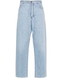 Bottega Veneta - Mid-rise Wide-leg Jeans - Men's - Cotton/calf Leather/polyester - Lyst