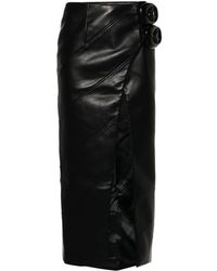 Aleksandre Akhalkatsishvili - Wrap Faux-leather Midi Skirt - Women's - Polyester/polyurethane - Lyst