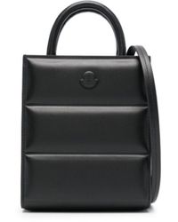 Moncler - Mini Doudoune Leather Tote Bag - Women's - Calf Leather/polyester - Lyst