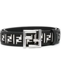 Fendi - Black Ff Logo Belt - Lyst