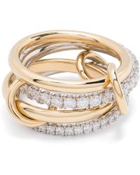 Spinelli Kilcollin - 18k Yellow And White Gold Diamond Linked Ring - Women's - Diamond/18kt Yellow Gold/18kt White Gold - Lyst