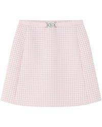 Versace - Contrasto Wool Mini Skirt - Lyst