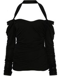 The Attico - Halterneck Long-Sleeves Mini Dress - Lyst