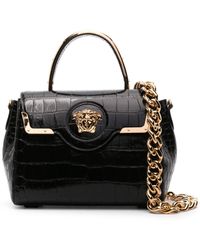 Virtus leather tote Versace Black in Leather - 31672715
