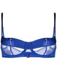 Agent Provocateur - Caity Sheer-panelled Satin Bra - Lyst