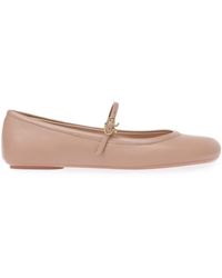 Gianvito Rossi - Pink Carla Leather Ballet Pumps - Lyst