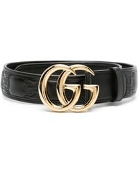 Gucci - GG Marmont Matelasse Wide Leather Belt - Lyst