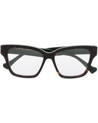 Gucci - Logo-Plaque Square-Frame Glasses - Lyst