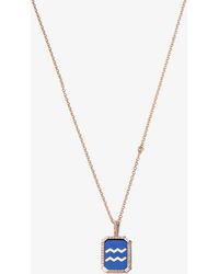 SHAY 18k Rose Gold Aquarius Pendant Diamond Necklace - Women's - 18kt Rose Gold/diamond/enamel - Pink