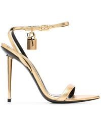 Tom Ford - Naked 105 Metallic Leather Point-toe Ankle-strap Sandals - Lyst