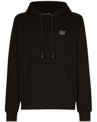 Dolce & Gabbana - Jersey Hoodie With Branded Tag - Lyst