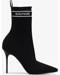 BALMAIN 26S BOOTS 95 MM IN BLACK PONY HAIR