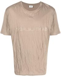 Saint Laurent - Logo-print Cotton T-shirt - Lyst