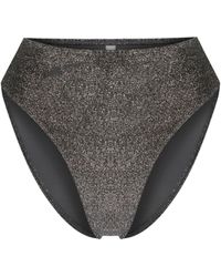 Form and Fold - Grey High Waist Lurex Bikini Bottom - Women's - Metallic Fibre/elastane/nylon/nylonelastane - Lyst