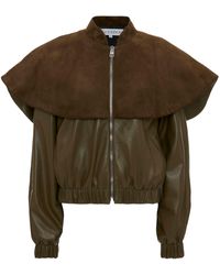 JW Anderson - Brown Oversized-collar Bomber Jacket - Lyst