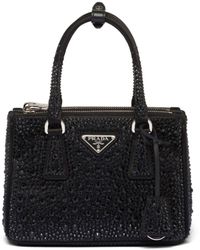 Prada - Galleria Crystal-embellished Satin Mini Bag - Lyst
