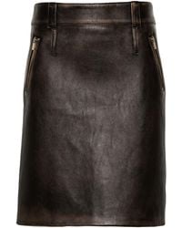 Miu Miu - Leather Pencil Skirt - Women's - Polyester/viscose/lambskin - Lyst