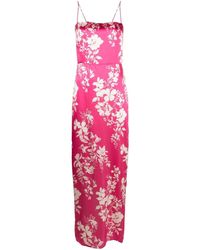 Reformation Frankie Floral-print Silk Midi Dress - Pink