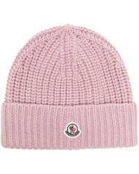 Moncler - Logo-patch Ribbed-knit Beanie - Lyst