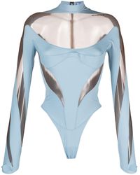 Mugler - Illusion Panelled Bodysuit - Lyst