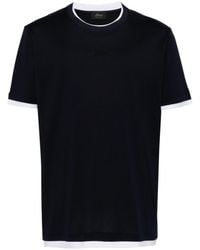 Brioni - Logo-embroidered Cotton T-shirt - Lyst