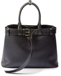 Prada - Buckle Large Leather Tote Bag - Women's - Metal/leather/nappa Leather - Lyst