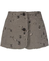 Acne Studios - Houndstooth-pattern Distressed Miniskirt - Lyst