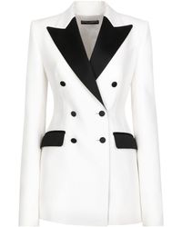 Dolce & Gabbana - Double Breasted Two-tone Blazer - Lyst