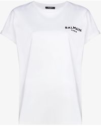 Balmain - Logo Print Cotton T-shirt - Lyst