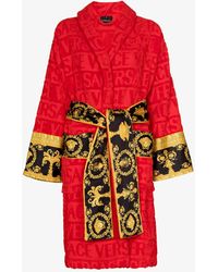 Versace I Heart Baroque Cotton Robe - Red