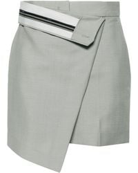 Fendi - High-waist Asymmetric Mini Shorts - Lyst