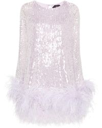 ‎Taller Marmo - Vegas Sequinned Mini Dress - Women's - Spandex/elastane/polyester/ostrich Feather - Lyst