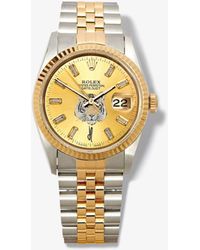 Rolex Reworked Vintage Jubilee Datejust Watch - Women's - Diamond/stainless Steel/18kt Yellow - Metallic