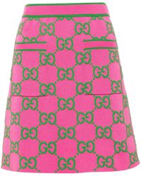 Gucci - GG Jacquard Knit Skirt - Lyst