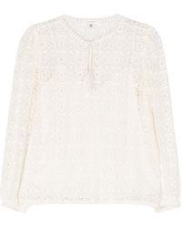 FRAME - White Guipure Lace Cotton Blouse - Women's - Cotton - Lyst