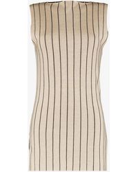 St. Agni Vertical-stripe Knitted Top - Natural