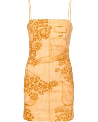 Acne Studios - Trompe L'oeil Print Strap Dress - Women's - Viscose/linen/flax/spandex/elastane/polyesterspandex/elastane - Lyst