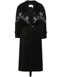 Chloé - Floral-embroidered Wool Coat - Women's - Cotton/virgin Wool/polyester/ceramic - Lyst