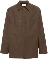 Lemaire - Wool-blend Shirt - Men's - Viscose/cotton/virgin Wool - Lyst